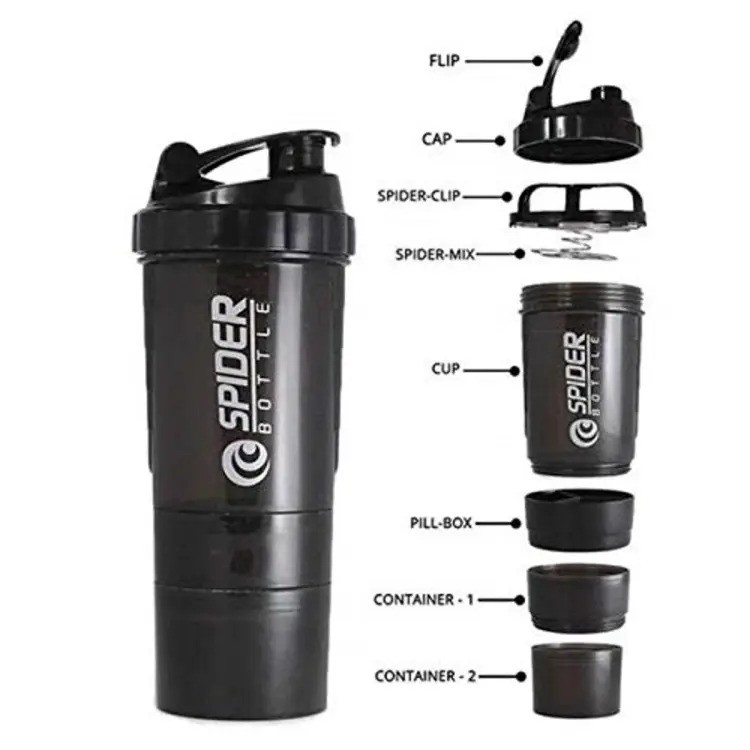 SPIDER BOTTLE Gym Shaker/Water Bottles for Gym PROTEIN & MULTI PURPOSE SHAKER  Bottle 500ml