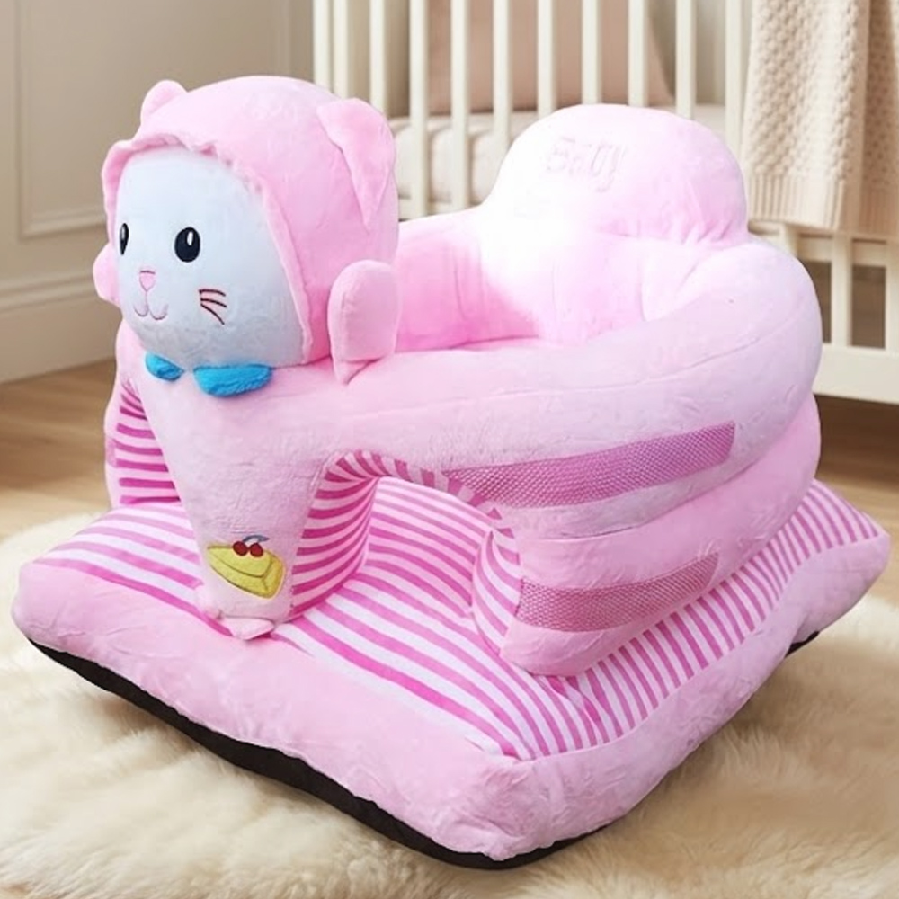 New Plush Animal-Themed Baby Sofa Booster Seat - Soft Comfort for 6-12 Months