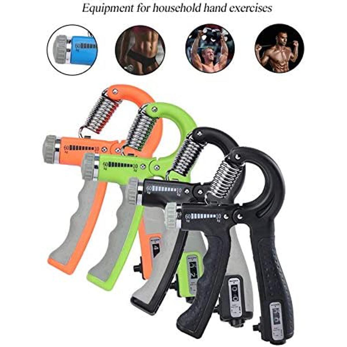 Counting Non-Slip Hand Grip Adjustable Sports Grip R Shaped Measurable Exercise Force Spring Gripper Finger Gripper Carp Expander Automatic Counting Hand Gripper Adjustable Resistance Automatic  Strength Trainer Fingers Wrist Forearm Denovo Mart