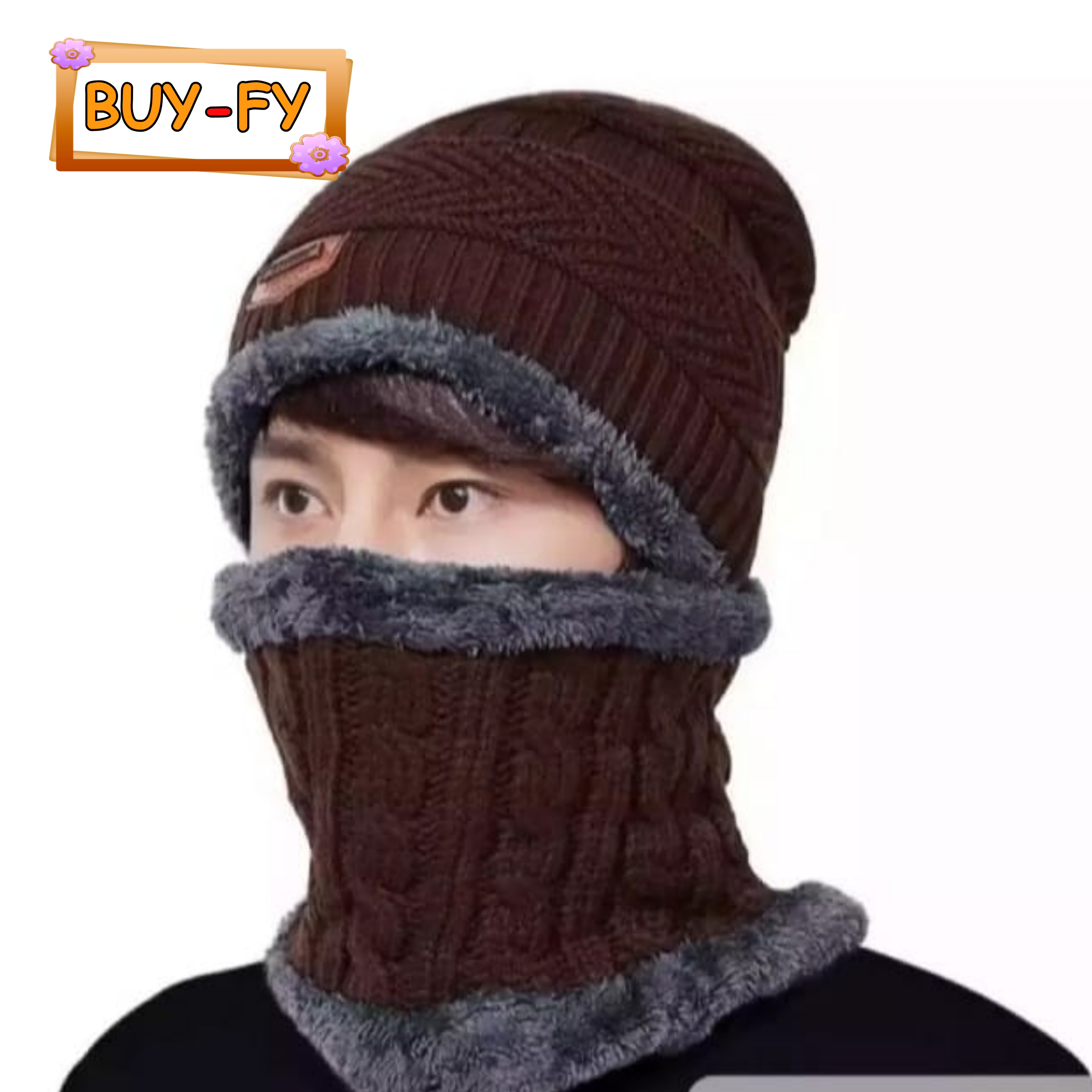 Beanie Full Set-2 Piece Cap + Neck Warmer/Hat & Warmer Winter Cap and neck for men - women