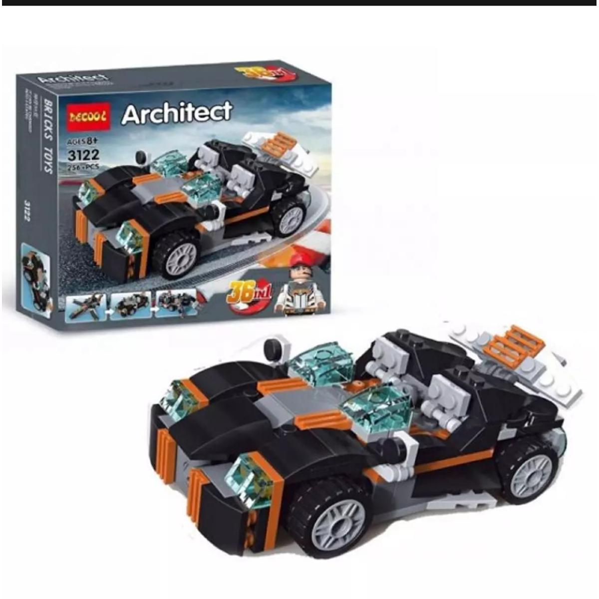 Original BRICKS Sports Race Track Car Pull back Car Legos 256 +pcs (36 models)Legos