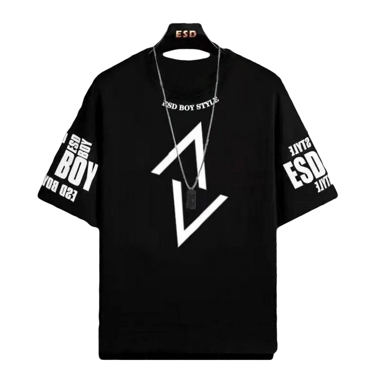Black stylish boy style printed drop shoulder tshirt for men soft n comfortable febric