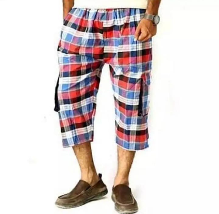 Pack Of 2 | Summer Cotton Quarter Shorts For Men | With Two Side Pockets Only | Multicolor.