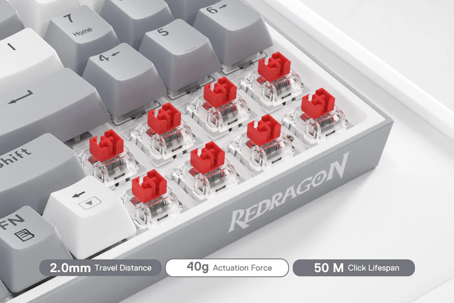 Redragon K628 POLLUX 75% Wired Mechanical Gaming Keyboard RGB with Extra Full Set of Keycaps 78 Keys 18 9e83233ed26aa318b4ae588ed8b2ceba