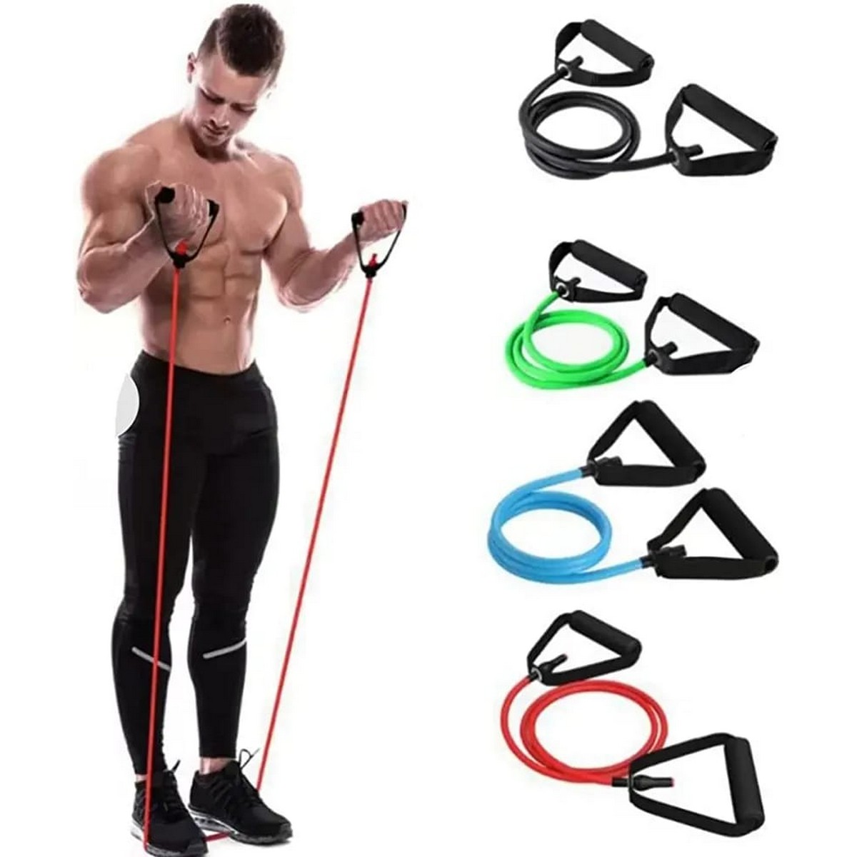 Resistance Training Bands Workout Exercise For Yoga Fitness Equipment 8 Type Bodybuilding Muscle Expander Developer