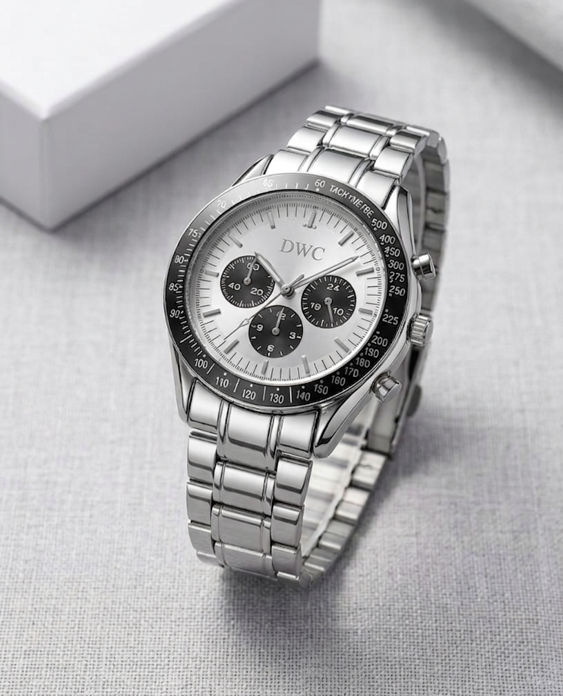 Premium Stainless Steel Watch with Striped Dial for Men Women| Latest Design Stainless Steel Chain Watch