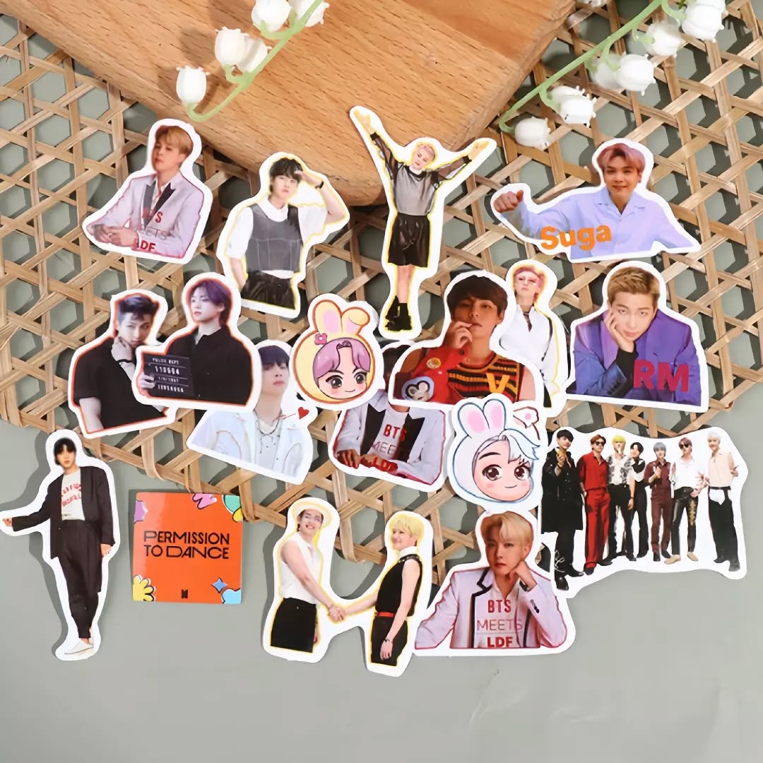 BTS Stickers | Set of 5, 10 & 15 💖 Korean Boy Band Stickers for Girls | k-pop Stickers, High-quality, Waterproof & Affordable