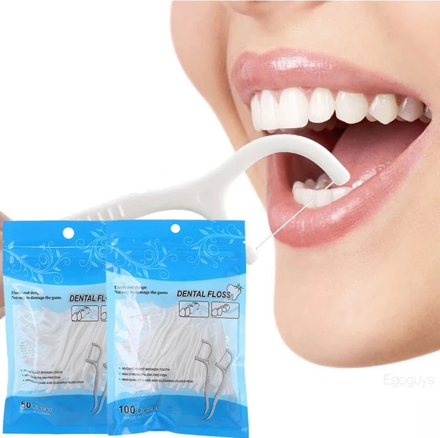 Online Karachi 50pcs Dental Floss Flosser Picks Toothpicks Teeth Stick Tooth Cleaning Interdental Brush Dental Floss Pick Oral Hygiene Care