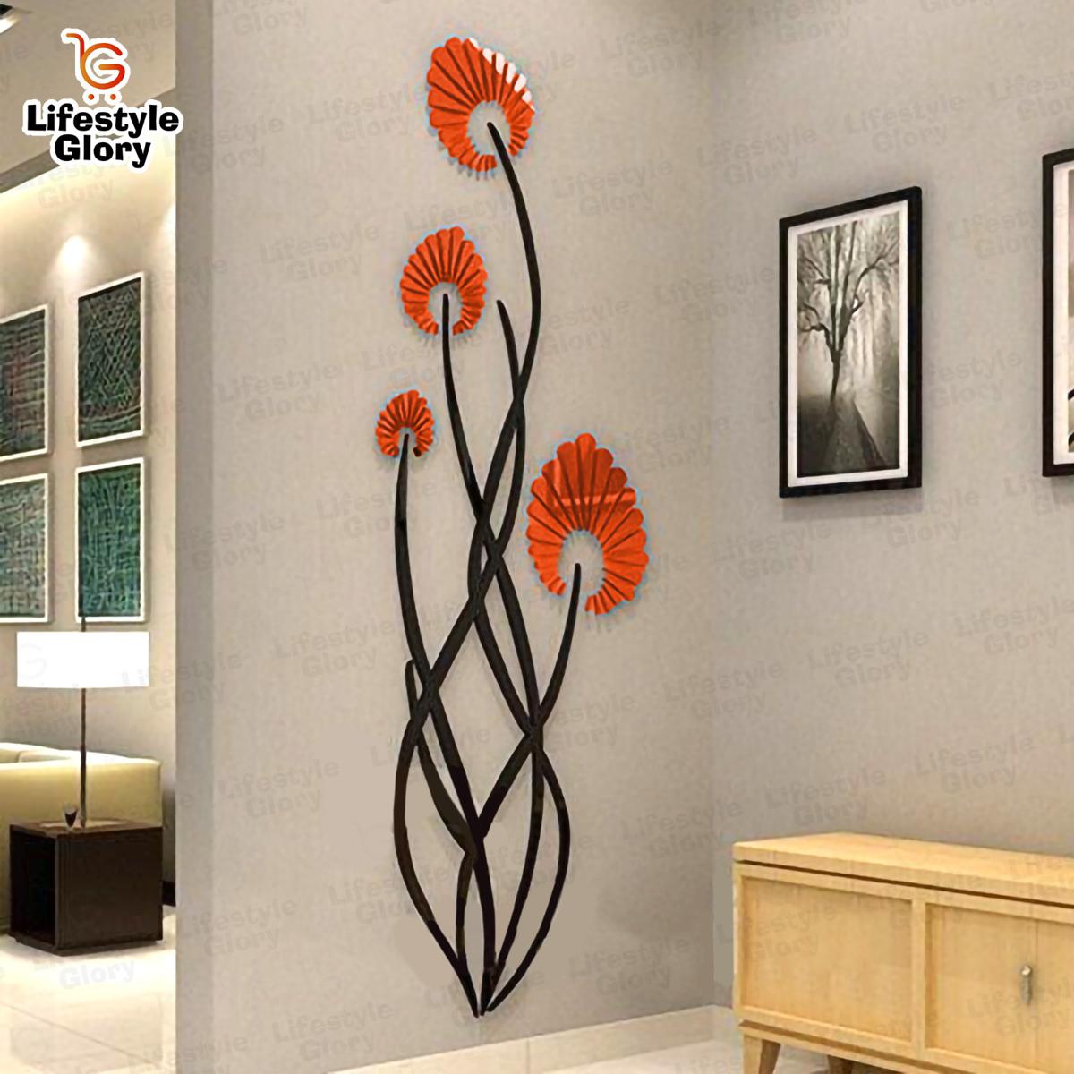 Lifestyle Glory Brand 3D Unique Style Vase Wooden Wall Art I Wall Art I Decorating Items I Decorating Items For Home I Decoration Pieces For Room I Decoration Pieces I Decoration I Decoration For Wall And Bedroom