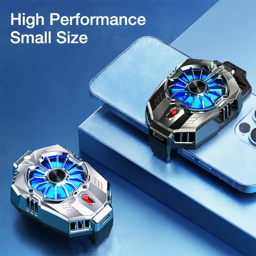 X20 Universal Mobile Cooling Fan Game Plugin Silent Radiator Phone Cooler System RGB Lights Dual Gears Two Speed Modes | Adjustable Portable Heat Sink Gamepad Trigger Holder Semiconductor USB Phone Radiator | For Gaming PUBG FREEFIRE