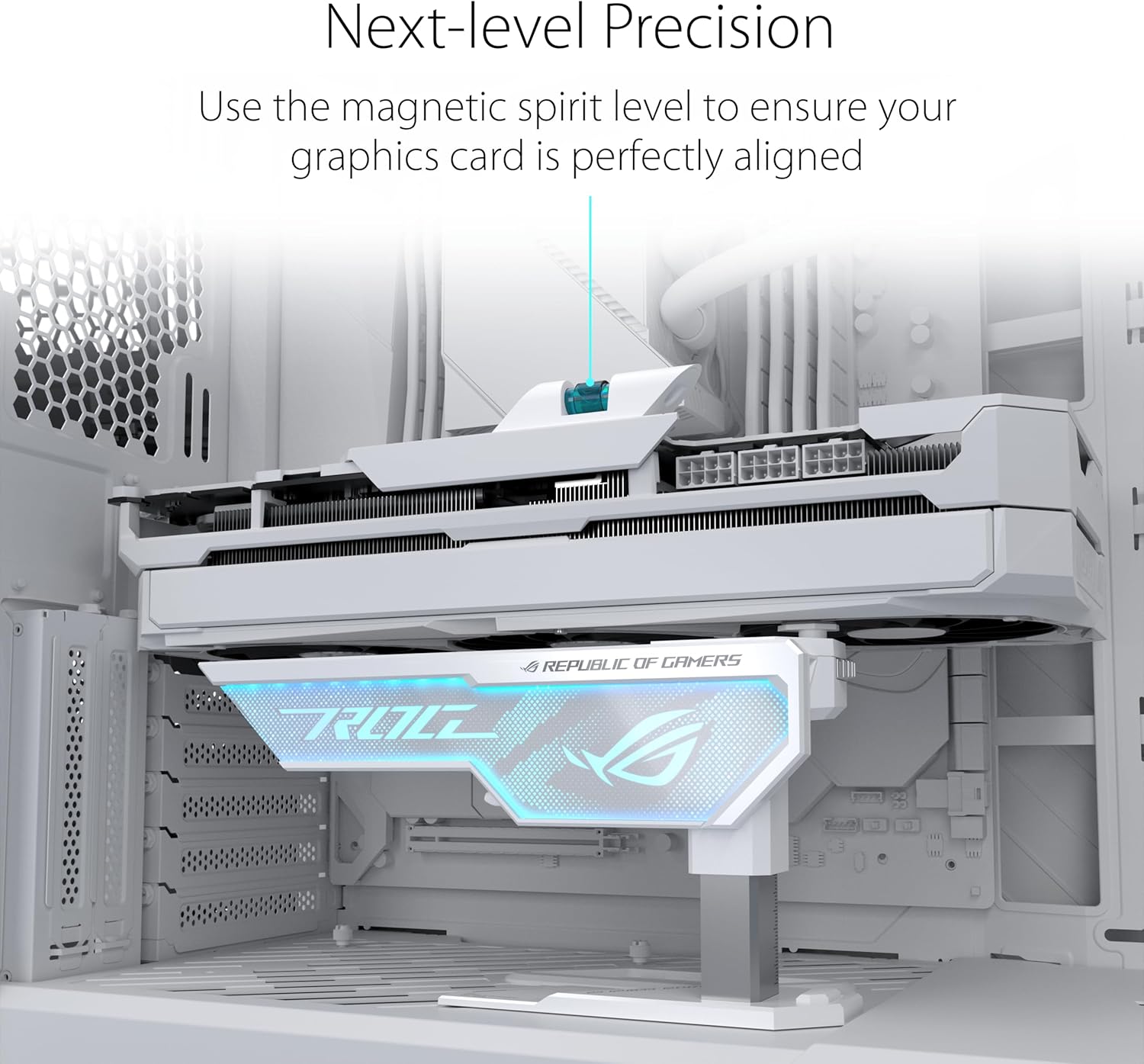 ASUS ROG Herculx White Graphics Card Holder securely fortifies even the most powerful cards, plus offers an easy-to-use design and extensive compatibility (XH01) 17 9ec57e4c890b3eff66d1718f583e1431