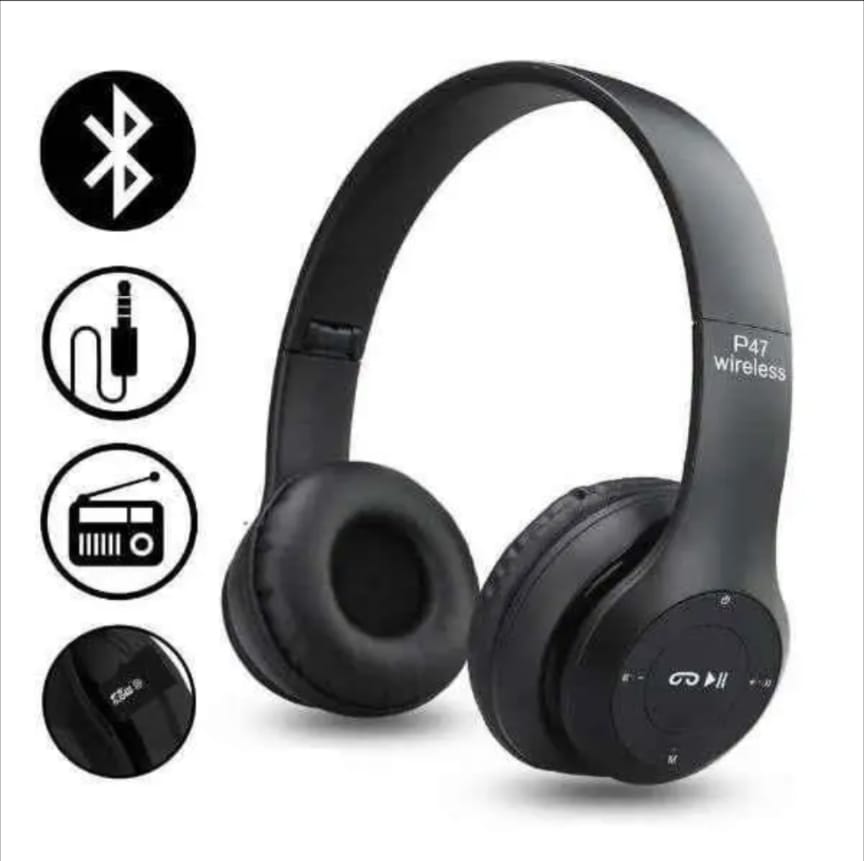 P47 Wireless Headset Bluetooth Foldable Headphone (Connect with All Smart Cell Phones / Laptops / Computer Systems). price in Pakistan