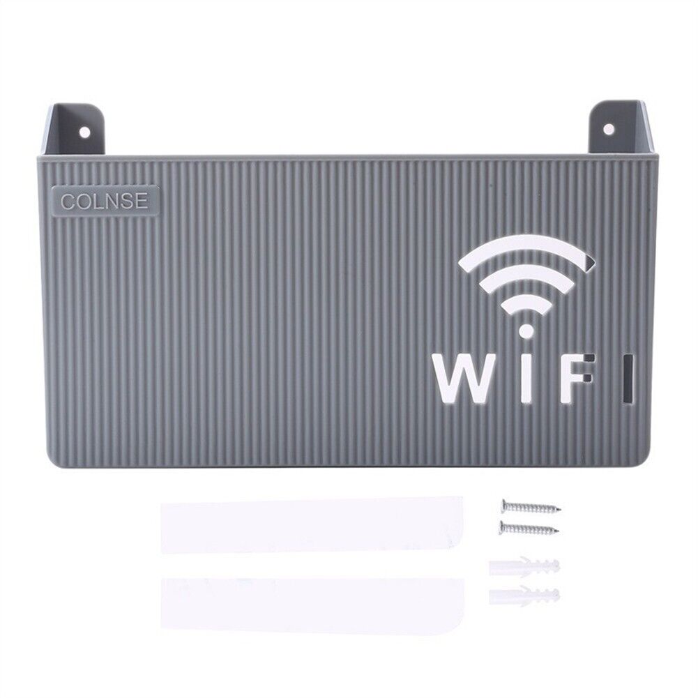 WHITE –Wifi Holder Wall Mounted WiFi Router Shelf Box – ABS Plastic Wireless Router Holder & Organizer – Hidden Cable Storage Bracket – Space Saver for Home & Office – Easy Install – Black, White, Gray, Pink – Wall Mounted Decorative Internet Box