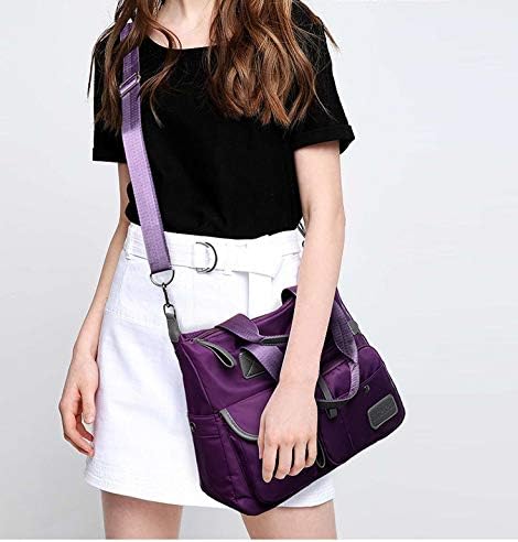 Women's Oxford Cloth Shoulder Bag – Waterproof Nylon (Purple)