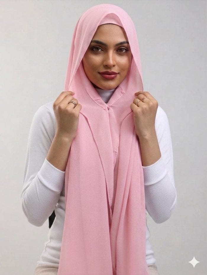 Instant Chiffon Hijab Set 3-in-1 Hijabs Scarf with Built-in Magnets and Undercap Head Wraps with Modal Cap