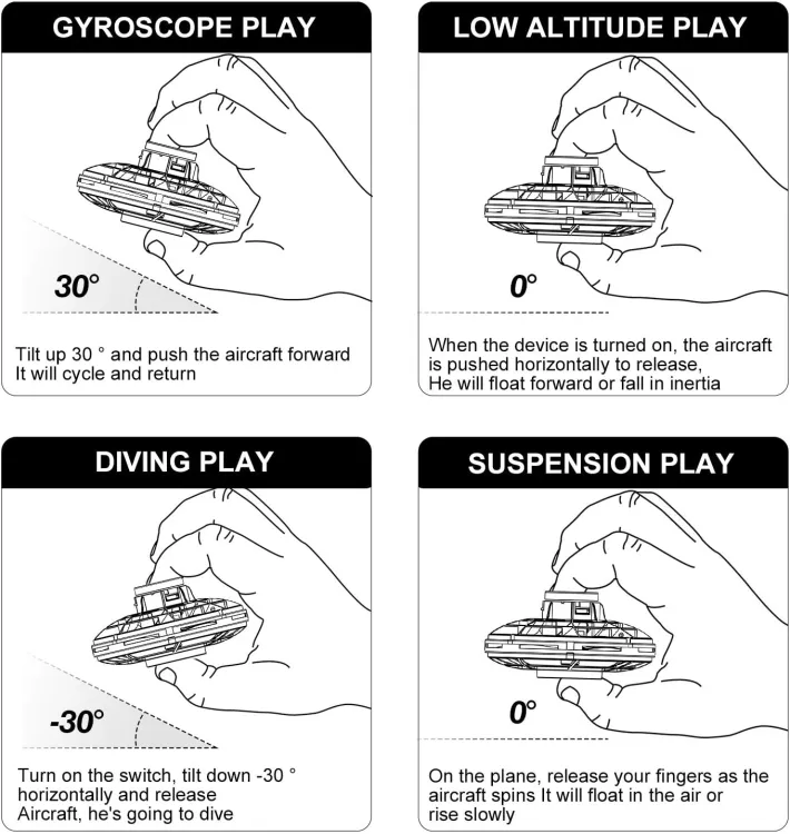 Led Mini Drone With Boomerang Function - Fun Spinner Flying Toy For Kids Perfect For Indoor And Outdoor Play