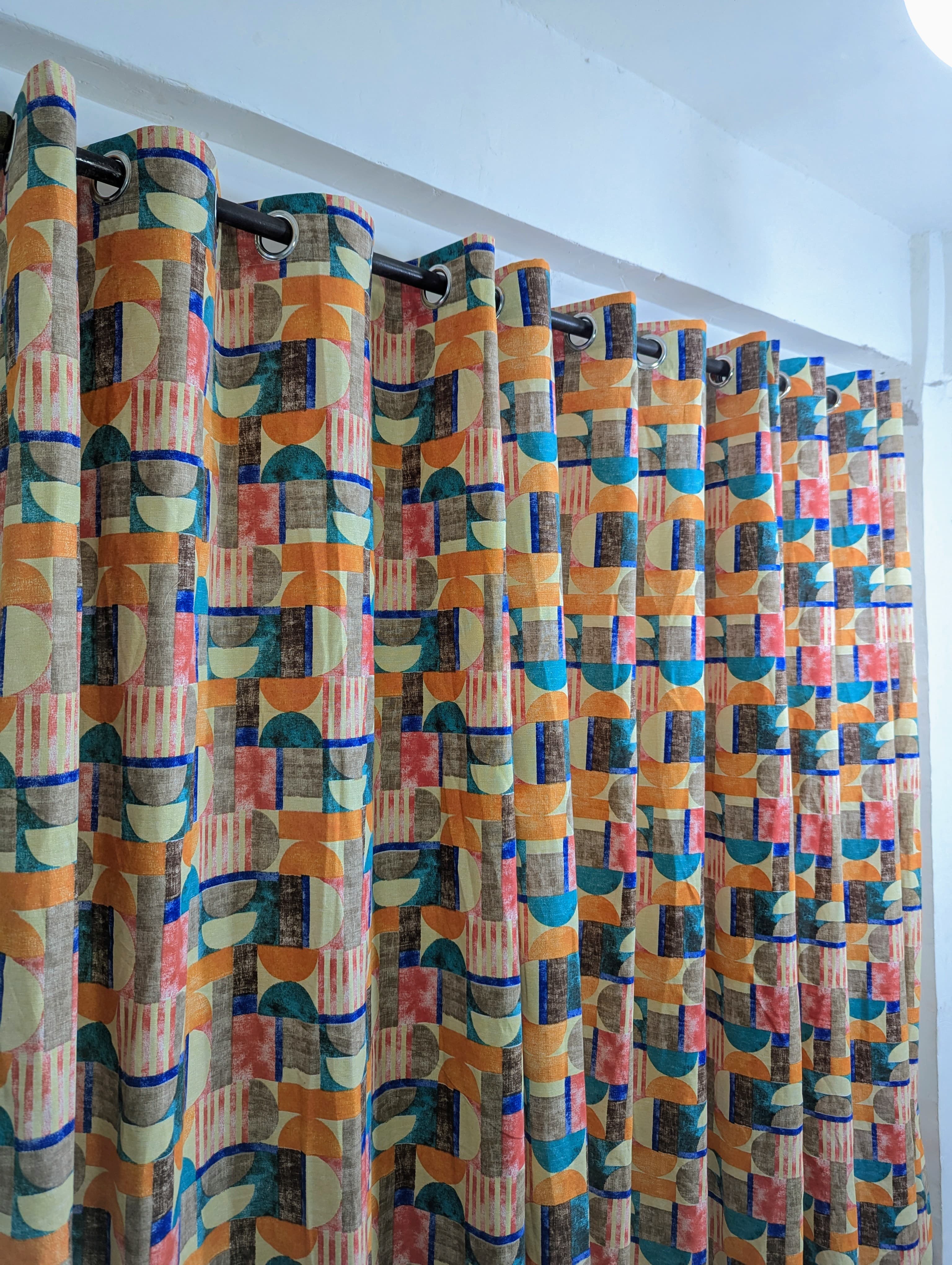 Export Italian Style Cotton Printed Ready Made Curtains For Your Bedroom,window,pardy (1 pc)