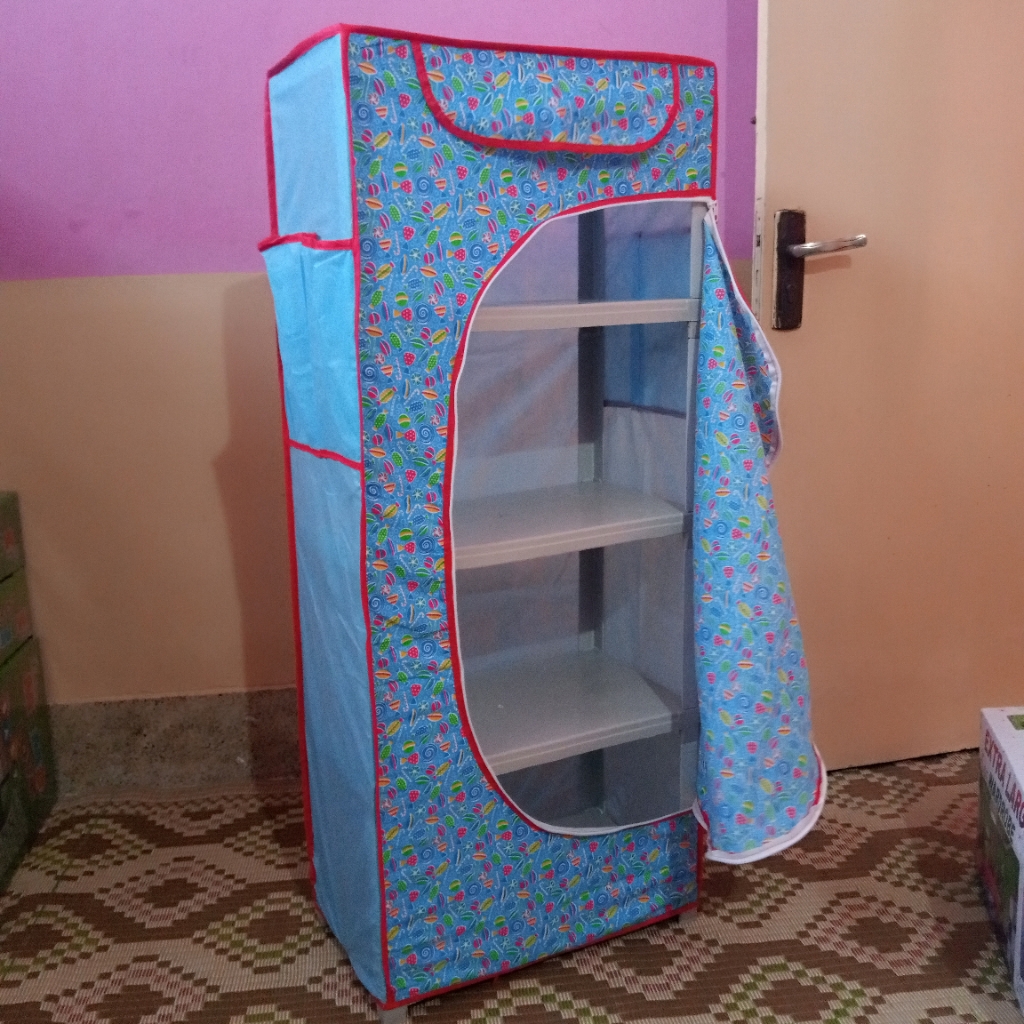 Extra Large 5 Shelves Attractive Folding Wardrobe Mama Love For Kids HC-F050