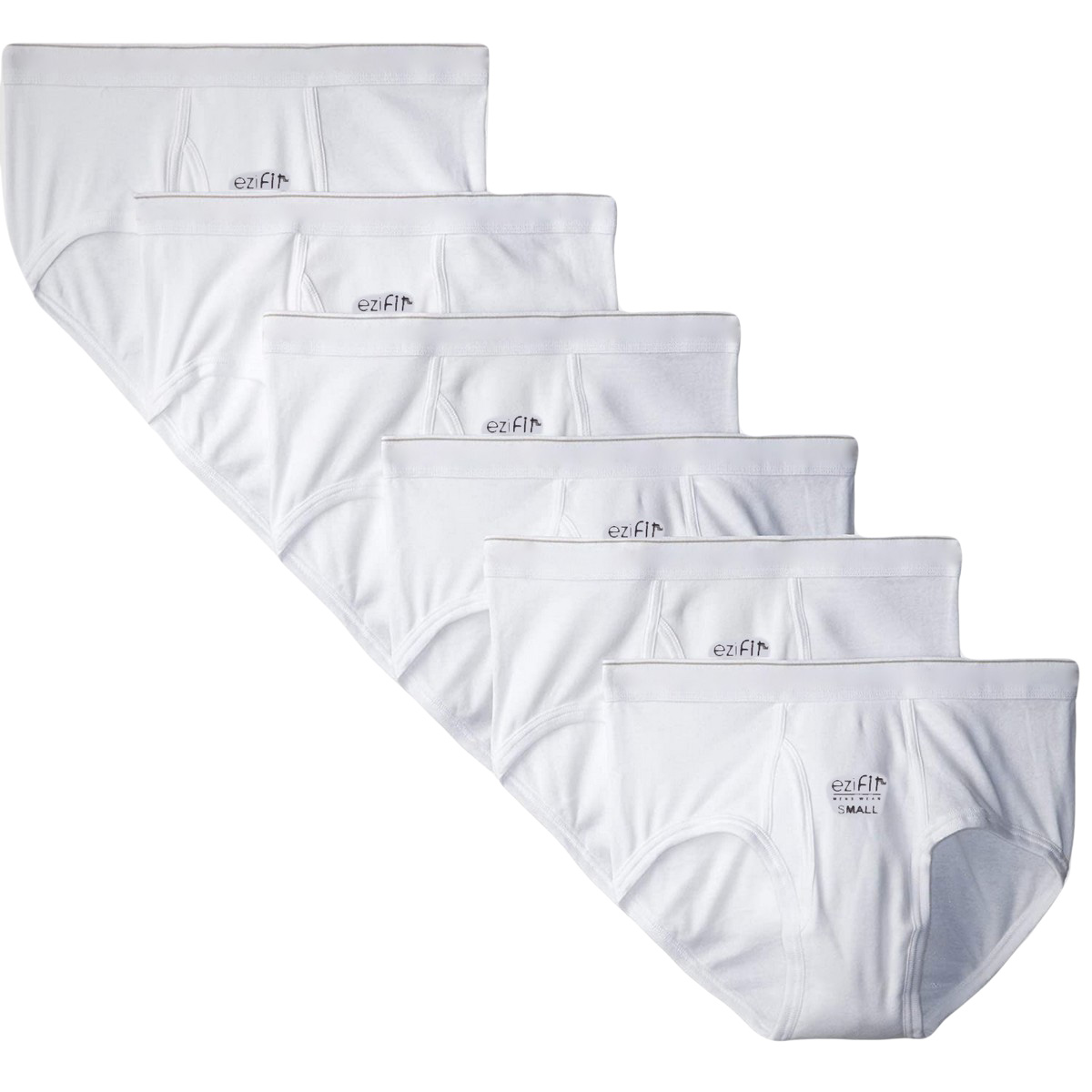 EziFit Pure Combed Cotton Fabric Underwear Briefs  For Men (Pack of SIX 6)