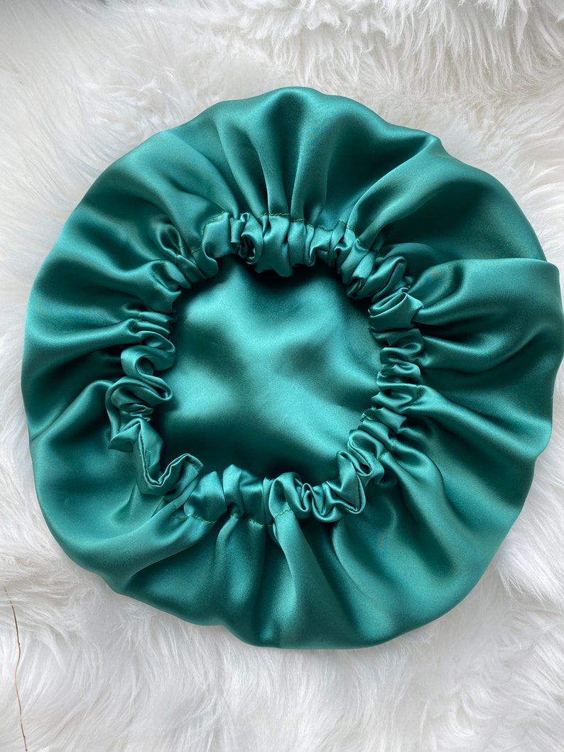 Luxury Silk Satin Sleep Cap with Free Scrunchie, Adjustable Wide Band, Frizz-Free Hair Protection