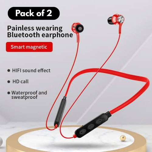 N10 Wireless Neckband Earphones Bluetooth 5.3 | Magnetic Earbuds with Deep Bass & ENC Mic | Long Battery Life Sports Handsfree for Android & iOS Devices.