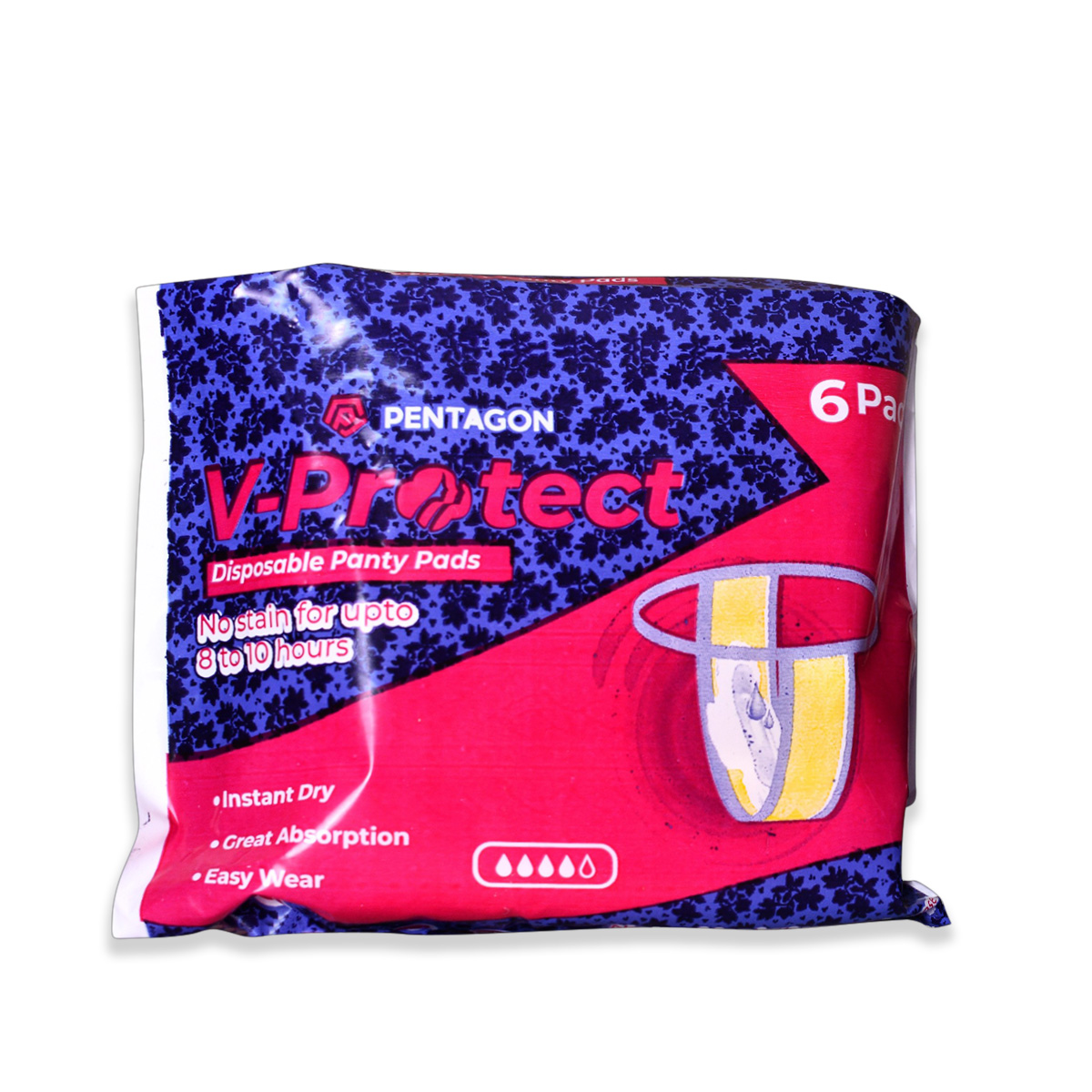 V-Protect Disposable Panties , 6 Pcs Leak Proof, Breathable, Comfortable for Women and Girls