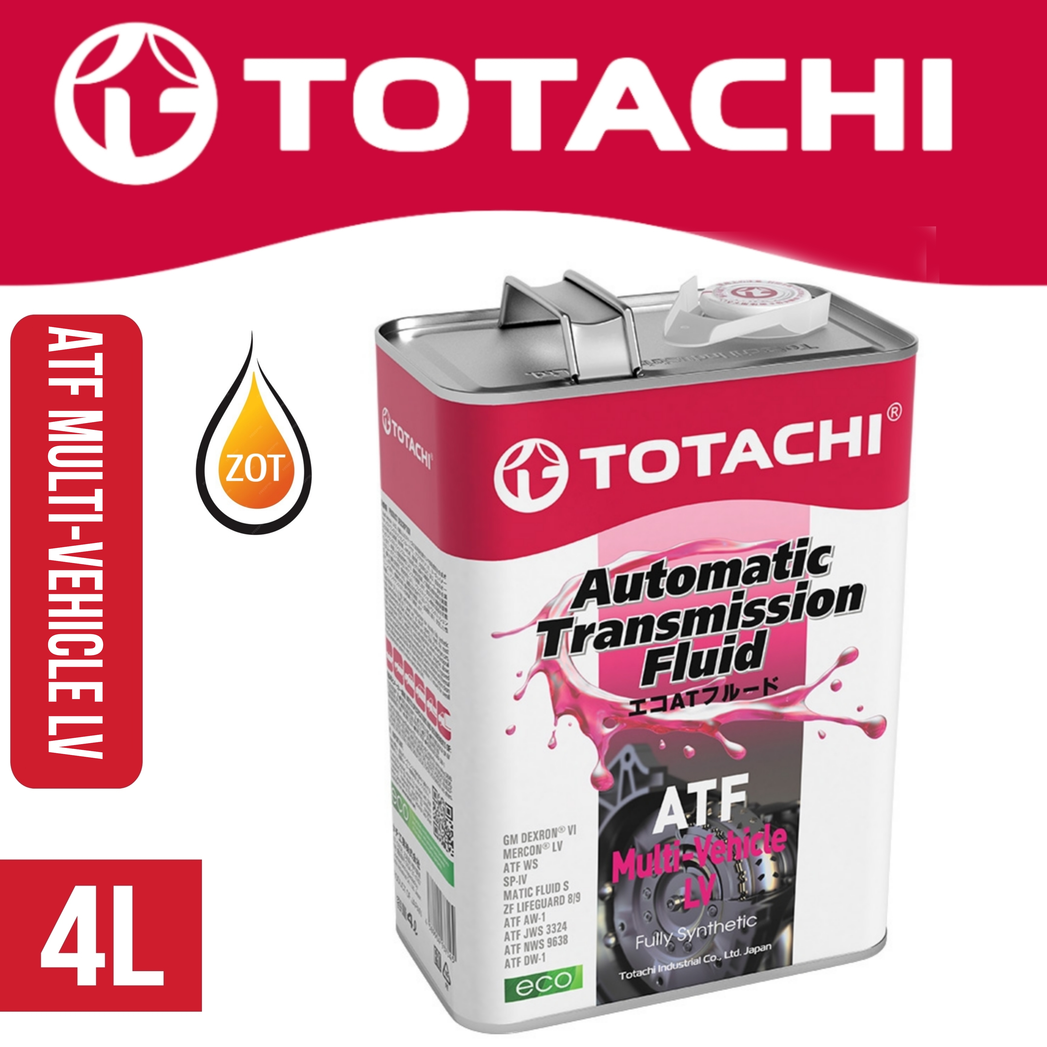 Totachi ATF Multi Vehicle LV 4L, Fully Synthetic Automatic Transmission Fluid Daraz.pk