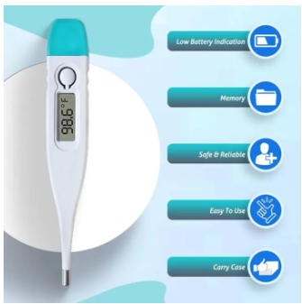 Advanced Digital Thermometer for Adults Digital Oral Thermometer for Fever Medical Thermometer, Highly Accurate and Fast, Easy to Use, Fast Reading. Detect Fever Quickly - Oral Armpit and Rectal Thermometer for Babies Children and Adults