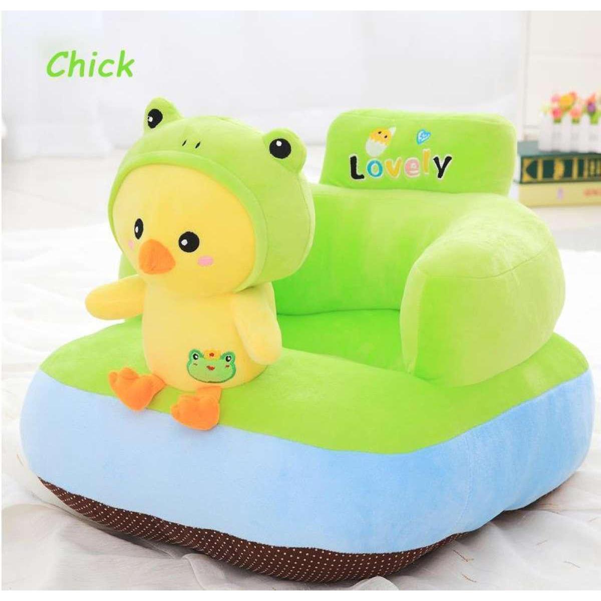 Baby's Cute Chick Cartoon Plush Toys Support Chair Infant Learning To Sit Removable & Washable Baby Soft Seats Sofa