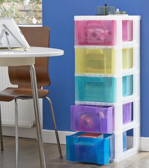 5 Layered Plastic Storage Box - 5 Drawers Storage Rack - 23 Inch High -