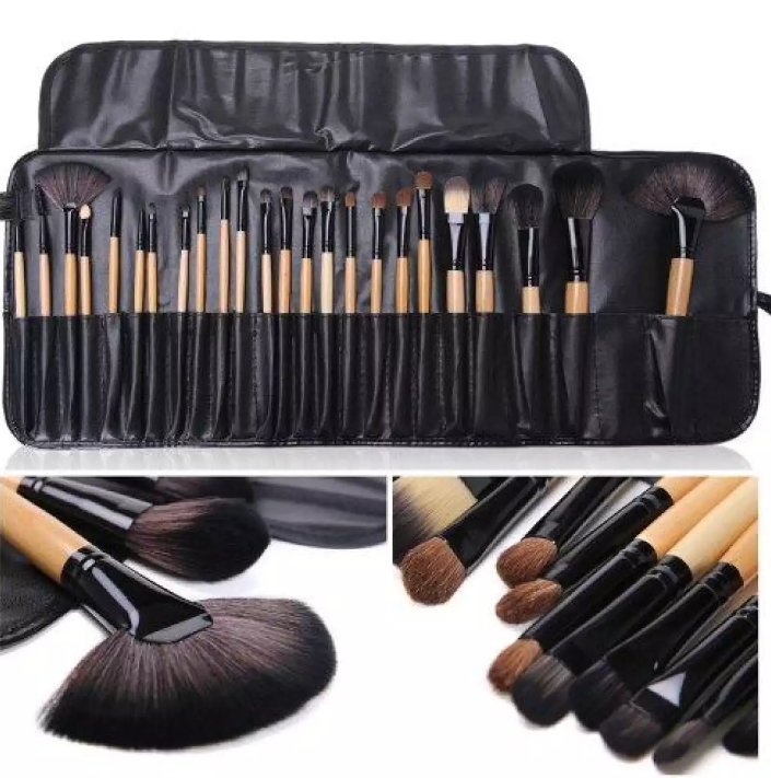 24 Pcs professional Makeup Eyebrow Shadow Cosmetic Brush Set Kit with pouch