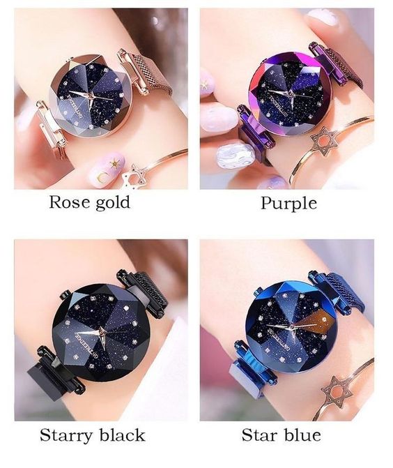 Women Fashion Magnet Buckle Luxury Watches for Girls - Multicolor