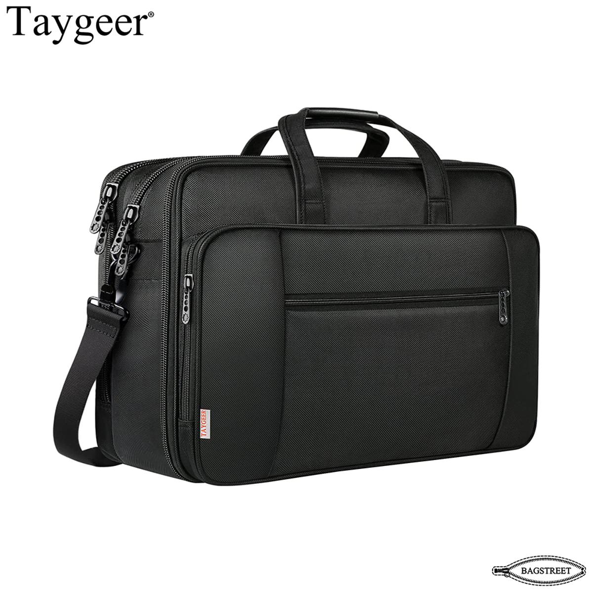 Taygeer Laptop Briefcase15.6" - 17.3" Inch Elegant Expandable Laptop Briefcase Laptop Briefcase Document Holder Briefcase Teacher Men Women for Work Travel University - Black