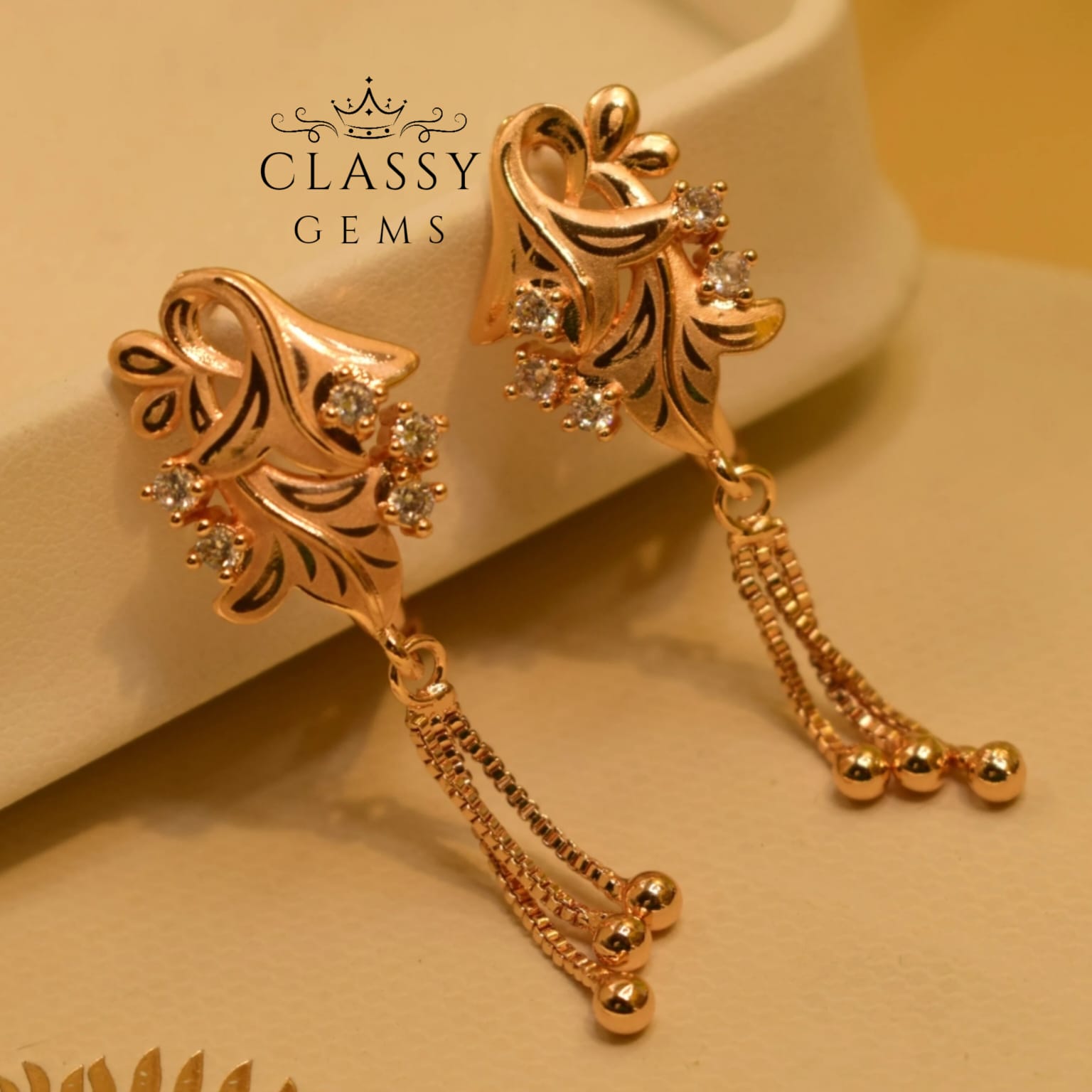 Classic Golden Long Earrings For Girls/Women. Earrings Set/ classygems/Earrings/ Jewellery for girls.Weeding Jewellery. Eid Earrings.