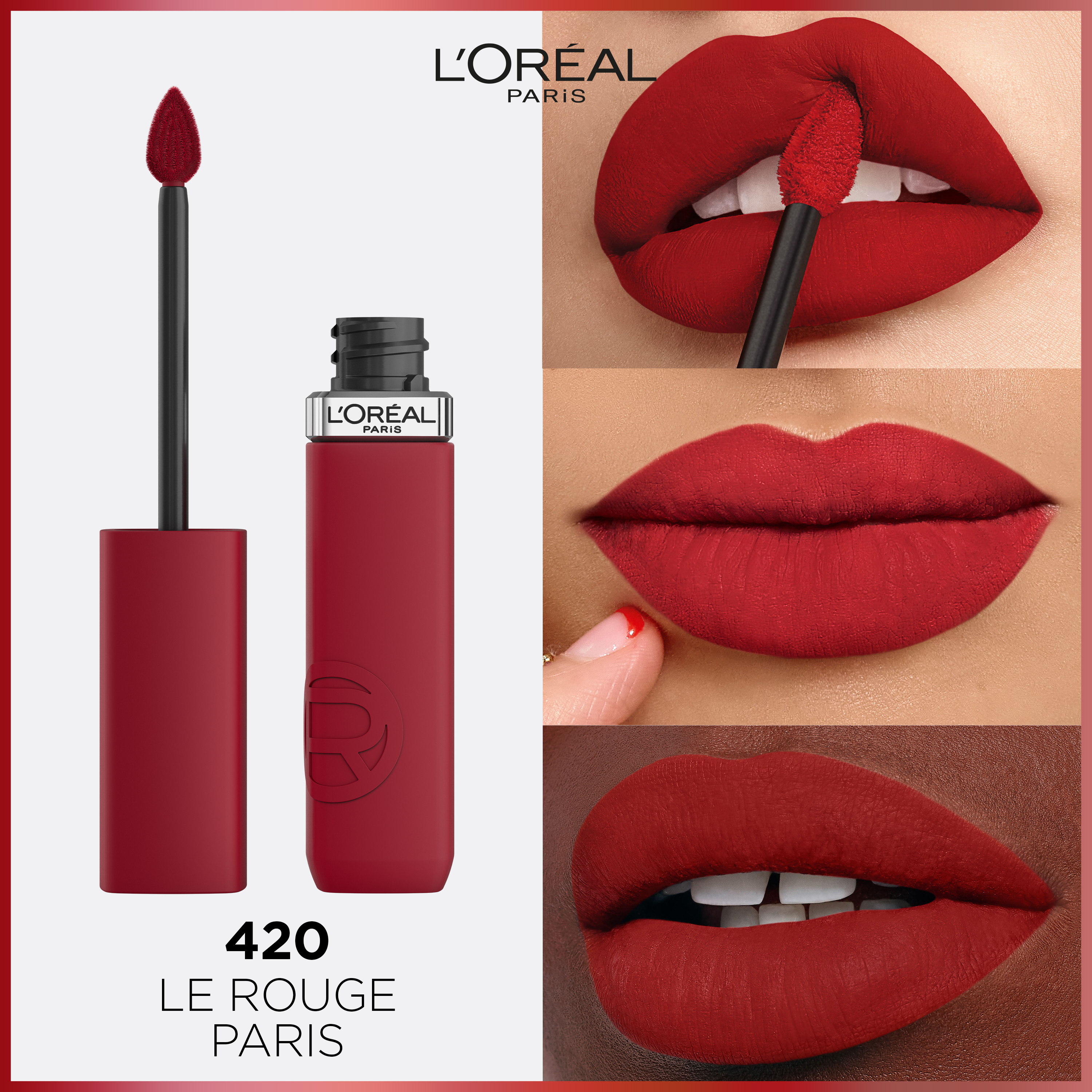 L'Oreal Paris Infallible Matte Resistance Liquid Lipstick, 420 Le Rouge Paris