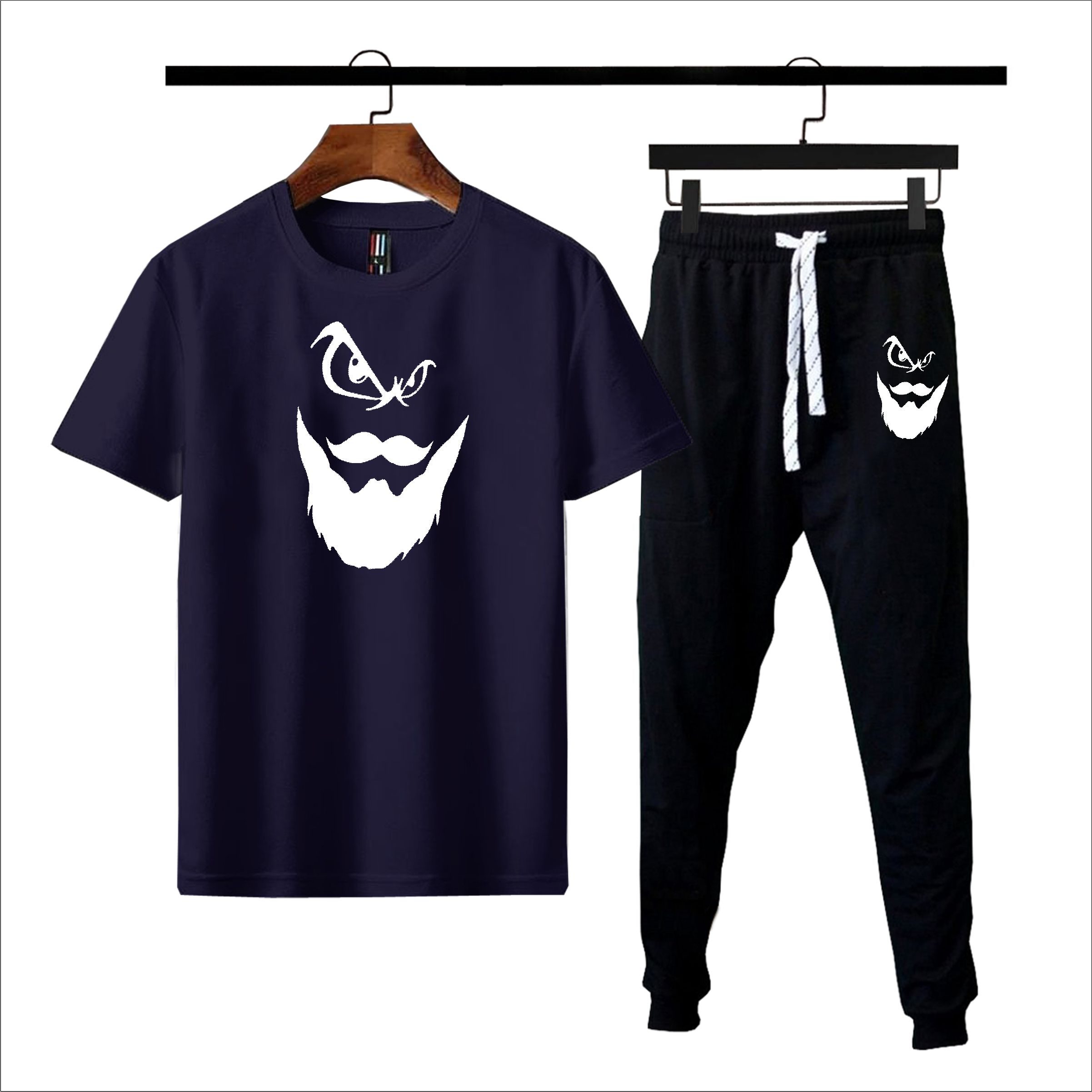 Beard printed Summer Tracksuit For Men & Boys - Soft and Comfortable Fabric T Shirt & Trouser Printed Tracksuit premium quality