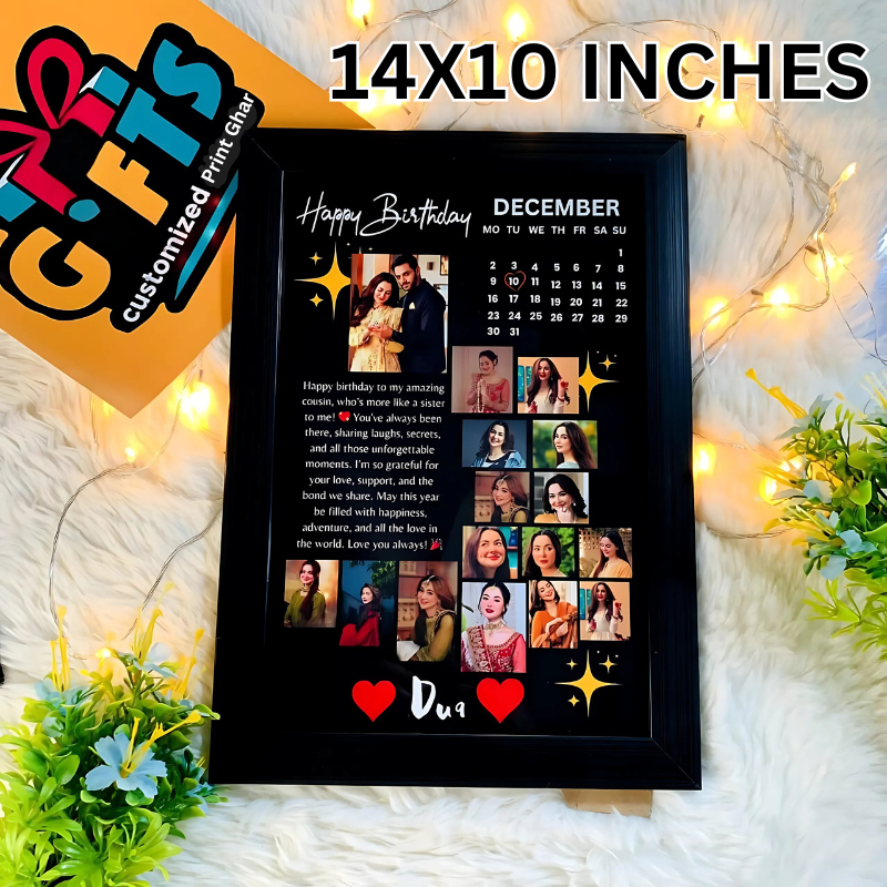♥️Original Product+FREE Shipping+COD ♥Moon Shape Customized Picture Photo Frame, Customized Frame with Calendar + Customized Message with upto Pictures in Moon Shape, Customized Photo Frame, Birthday Gift, Anniversary Gift, Wedding Gift, Gift for Friends