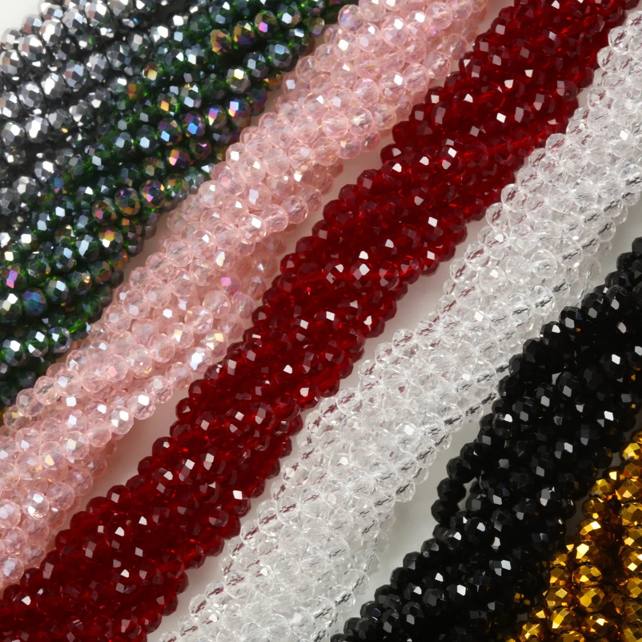 4mm Crystal Spacer Beads – Faceted Rondelle Glass Beads for Jewelry Making, Bracelets, Necklaces & DIY Accessories | Tawakkal Crafts
