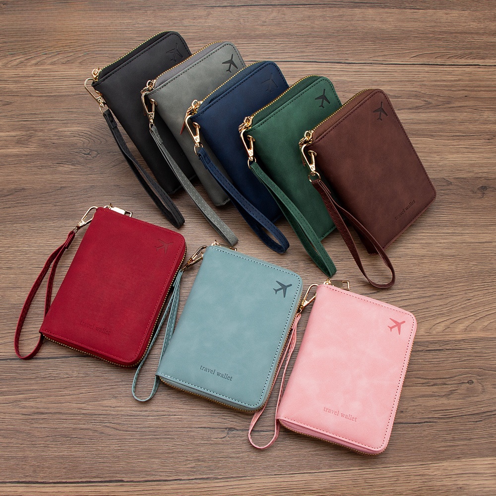 RFID Blocking Travel Wallet for Men & Women | Passport Holder Organizer Zipper Leather Wallet | Card Holder Anti-Theft Secure Wallet