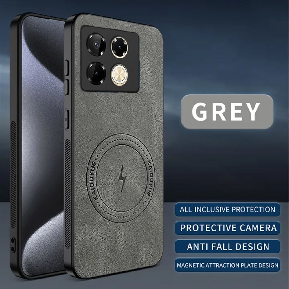 Slim Magnetic Leather Case for Infinix Note 40| Wireless Charging Support