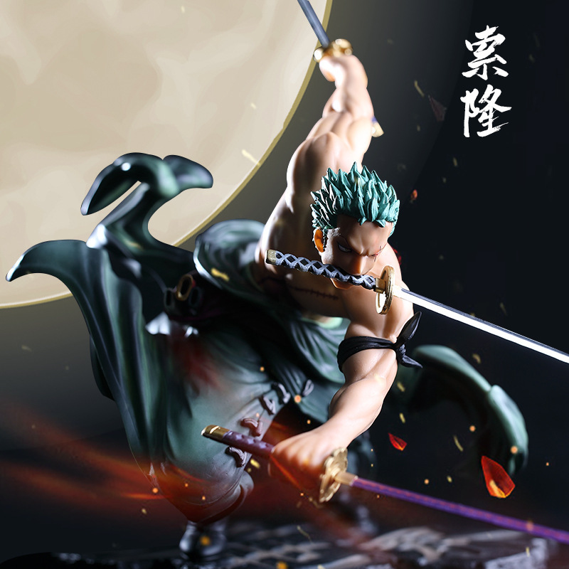 One Piece 10cm Anime Figure GK Roronoa Zoro Three-blade Sa-maximum Manga  Anime Statue Action Figure Collection Model Kid Toy(10cm (10cm) Camel (XP-040)  ) 