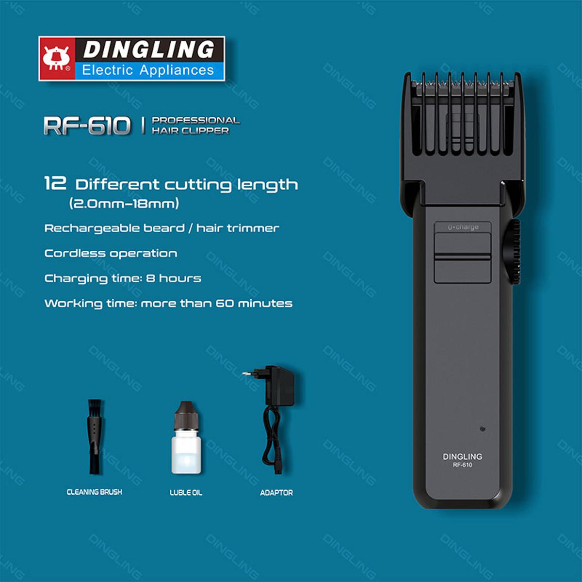 Original DINGLING RF-610 Electric Hair & Beard Clipper Trimmer - 12 in ...