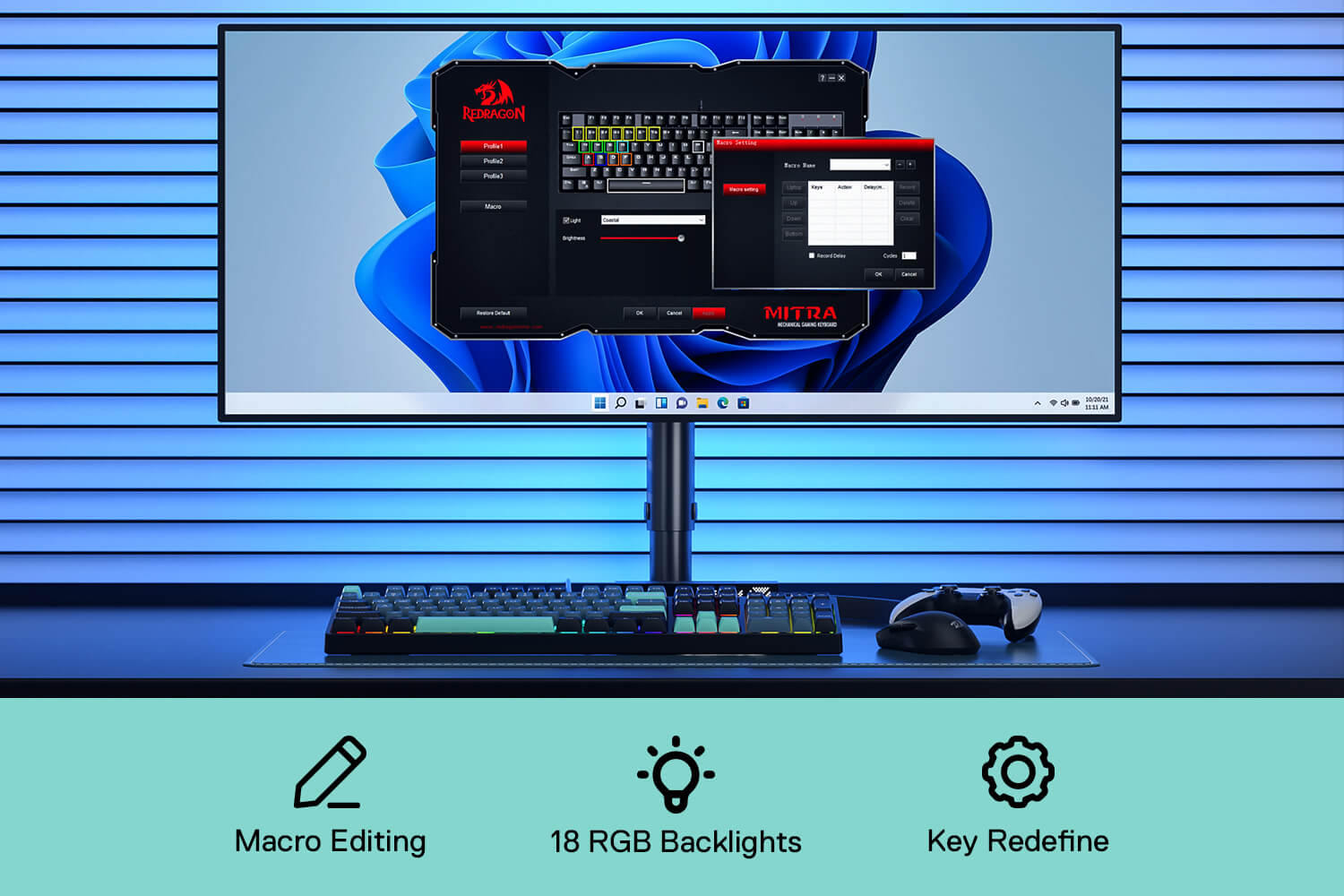 Redragon K582 SE SURARA Wired RGB Gaming Keyboard with 104 Keys Mechanical Keyboard w/Mixed Color Round PBT Keycaps Linear Red Switch 21 9fb0e05edc5edef5ac59c39eda3128fd