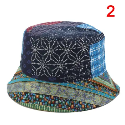 Vintage Fashion Women Men Bucket Hats Outdoor Print Cap Travel Sunscreen Hat