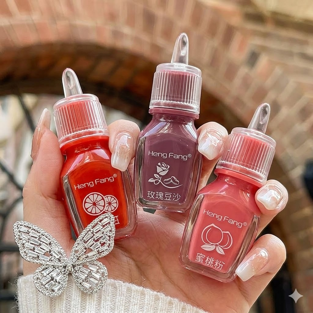 Heng Fang Lip & Chick Tint Liquid Blush & Lip Tint Long Lasting Natural Cheek & Lip Color Lip Gloss For Girls