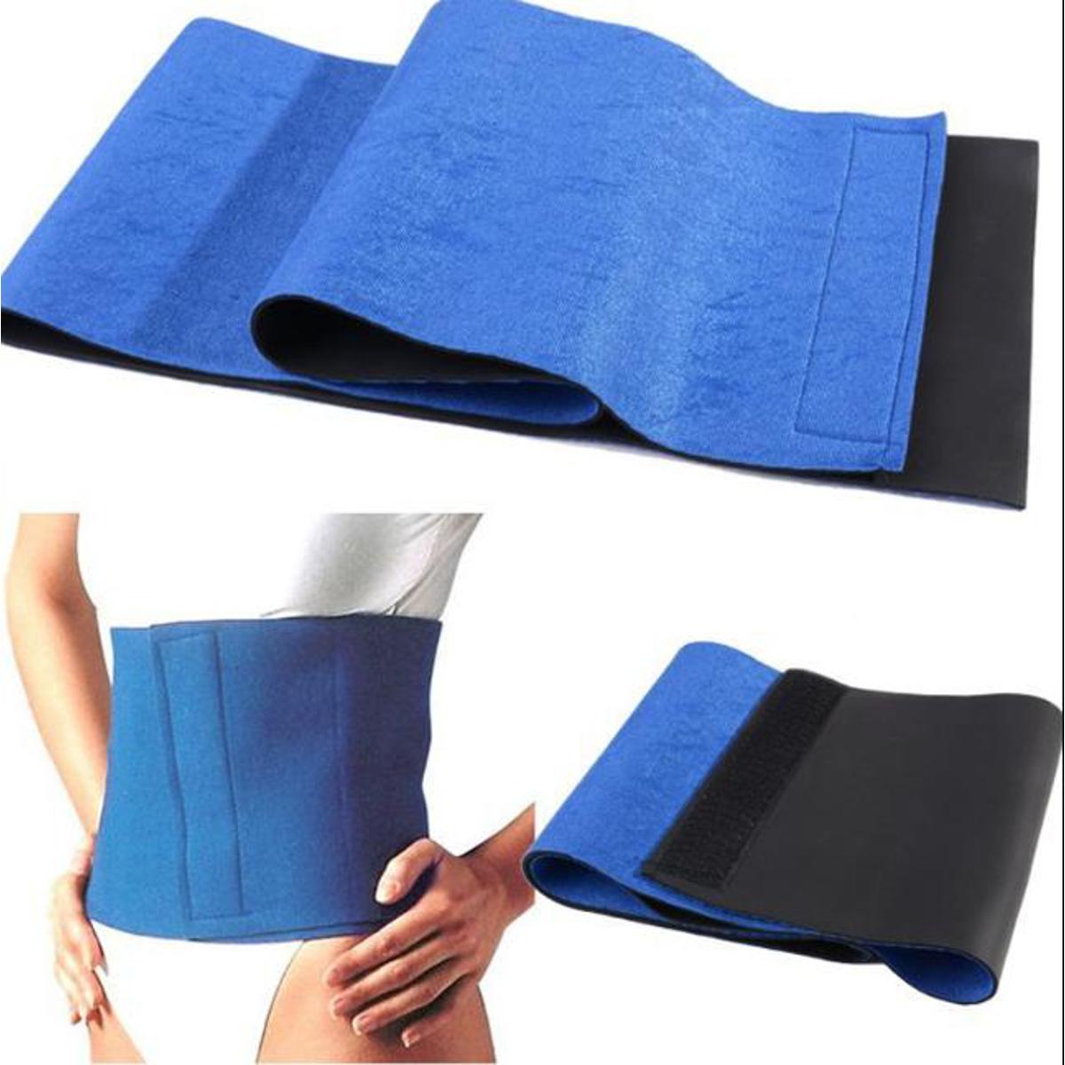 Best High Quality Hot Sweat Waist Belt For Weight Loss Belly Belts Body Shaper, Tummy Trimmer Body Fat Burn Belt, Adjustable Women Waist Trainer Belt, waist Belly Belt For Men And Women in Blue Colour
