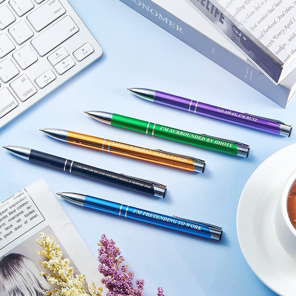 5pcs Fun Ballpoint Pens Set Swear Word Daily Pen Dirty Cuss Word Pens for  Each Day