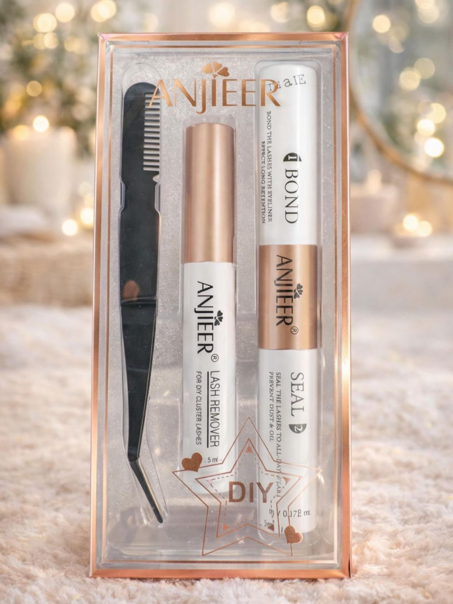 DIY Eyelash Extension Kit | Lash Cluster Kit with Waterproof Strong Hold Bond & Seal, Remover and Tweezers (200 Clusters)