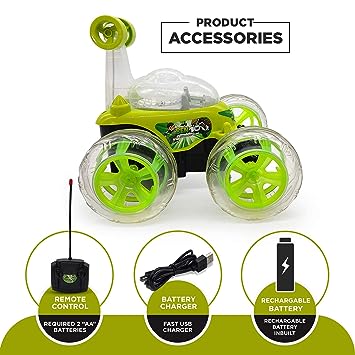 Rechargeable Remote-Control Stunt Car 360 Degree Twisting Fun with Lights & Music