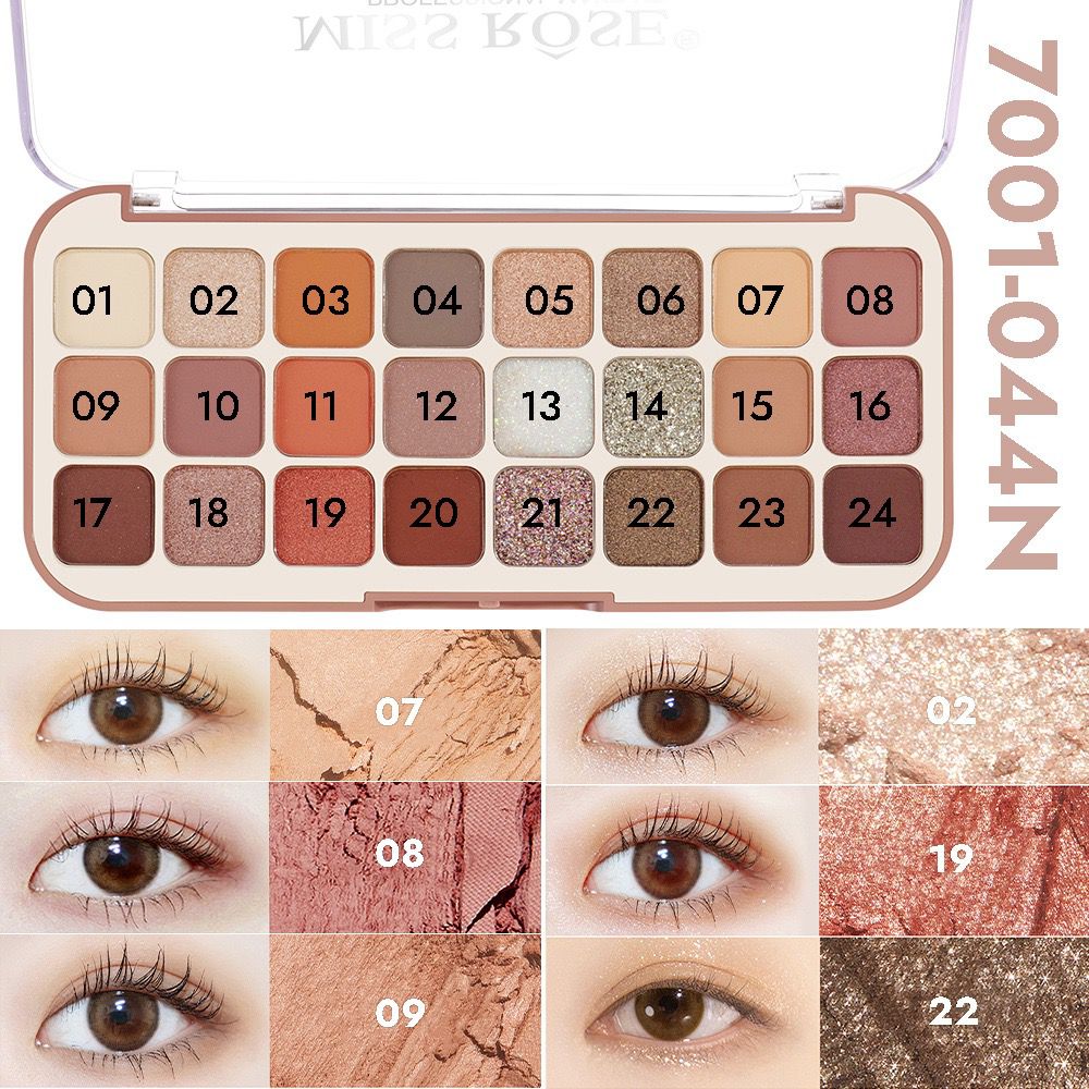 Miss Rose Dual Fantasy 24-Color Eyashdow Smooth Texture Waterproof Long Lasting Matte & Shimmer Eyeshadow Palette